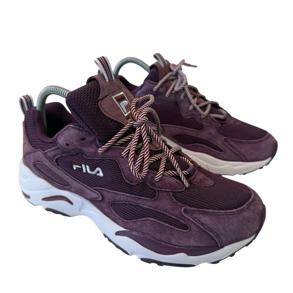 FILA Ray Tracer 5RM00809-523 Maroon Suede Mesh Sneakers Women Size 10 S3